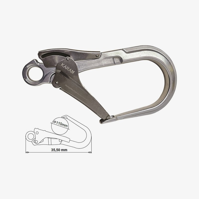 KK138 Büyük Alüminyum Çift Emniyetli Kanca 110mm